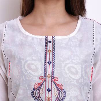 Off-white woven chanderi kurtas-and-kurtis 3