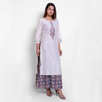Off-white woven chanderi kurtas-and-kurtis 5