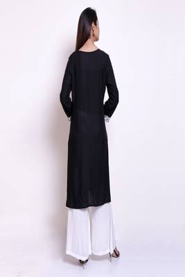 Black woven rayon kurtas-and-kurtis 2