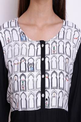 Black woven rayon kurtas-and-kurtis 3