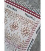 black Cotton Hand Block Printed Rug