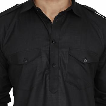 Black cotton plain stitched   pathani suits 5