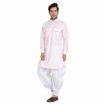 pink cotton plain stitched   pathani suits 3