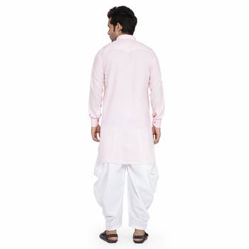 pink cotton plain stitched   pathani suits 4