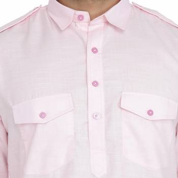 pink cotton plain stitched   pathani suits 5