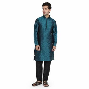 Black Jacquard printed stitched   kurta &    pyjama 2