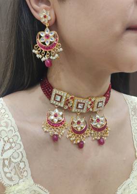 Pink Kundan Choker Set 1