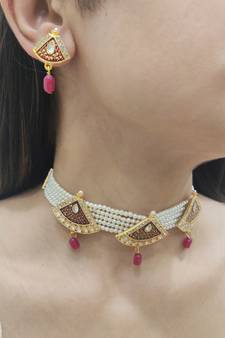 White Pearl Choker Set