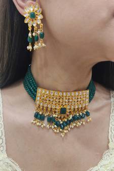 Green Kundan Choker Set