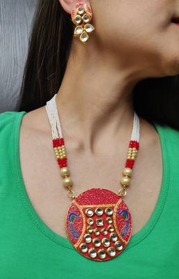 Red Kundan Necklace Set 1