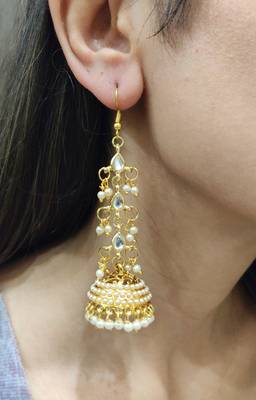 Golden Kundan Jhumkas 1