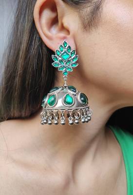 Green jhumkas 1