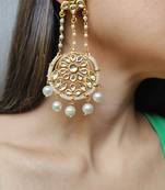 White Kundan Chandbali Earrings