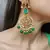 Green Kundan Chandbali Earrings
