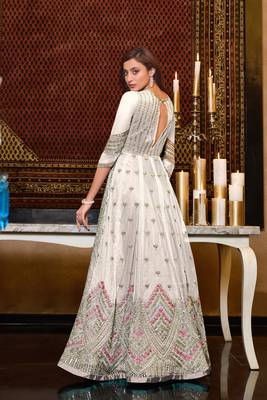 White embroidered net salwar 2