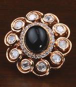 Kundan, CZ and Stone Embellished Adjustable Designer Finger Ring 216EDFR47