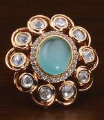 Kundan, CZ and Stone Embellished Adjustable Designer Finger Ring 216EDFR50