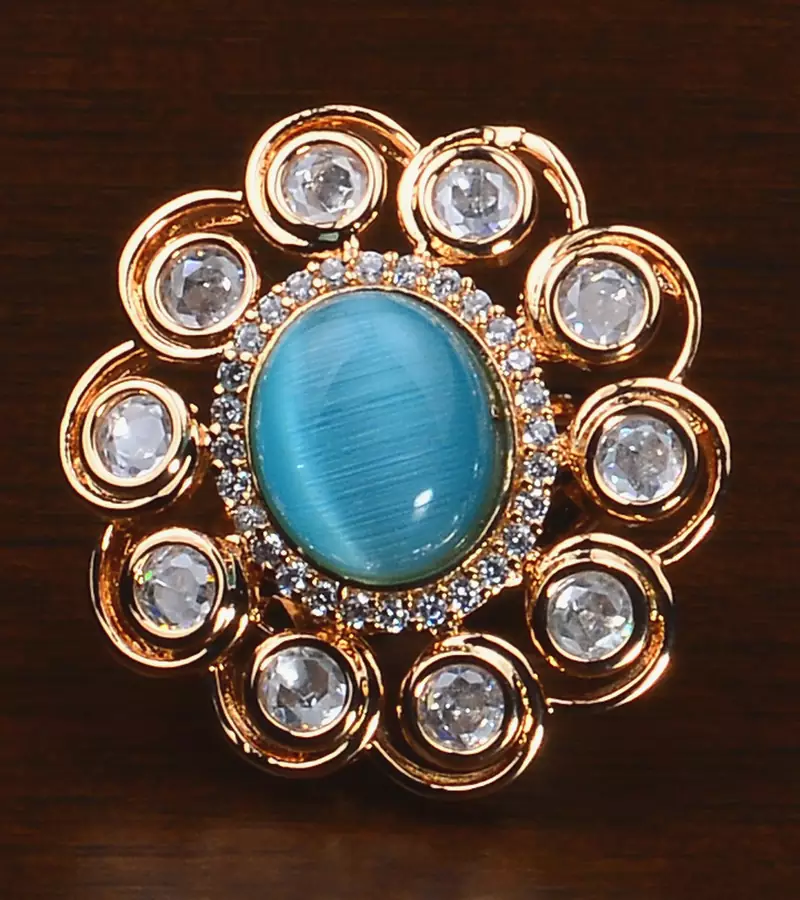 Kundan, CZ and Stone Embellished Adjustable Designer Finger Ring 216EDFR55