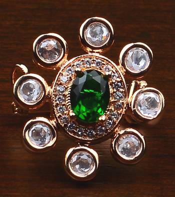 Kundan, CZ and Stone Embellished Adjustable Designer Finger Ring 216EDFR11 1