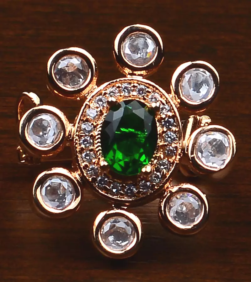 Kundan, CZ and Stone Embellished Adjustable Designer Finger Ring 216EDFR11