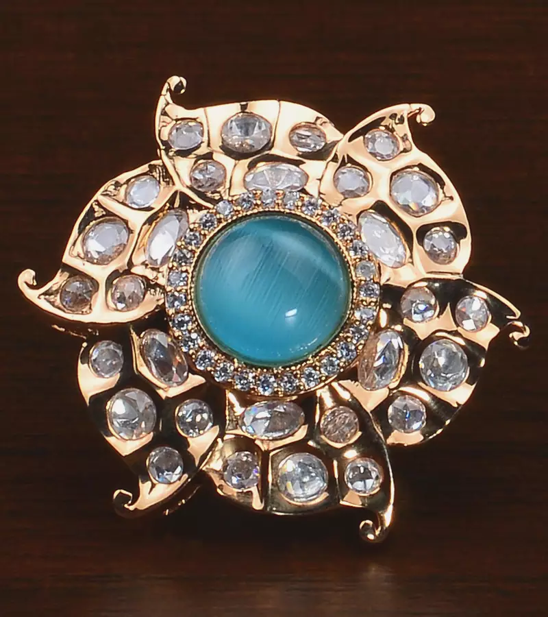 Kundan, CZ and Stone Embellished Adjustable Designer Finger Ring 216EDFR30