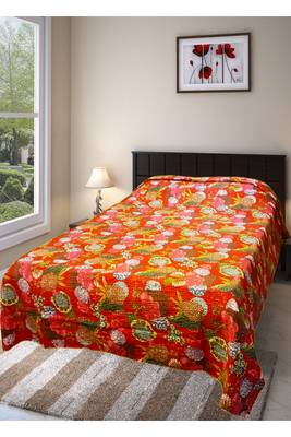 Kantha Work Double Layered Cotton Bed Cover (Grey) 1