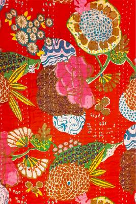 Kantha Work Double Layered Cotton Bed Cover (Grey) 4