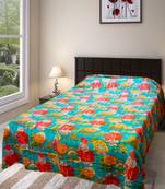Kantha Work Double Layered Cotton Bed Cover (Red)