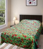Kantha Work Double Layered Cotton Bed Cover (FR Green)