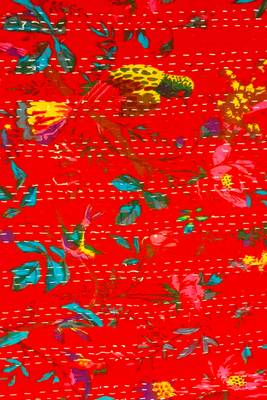 Kantha Work Double Layered Cotton Bed Cover (Blue) 4