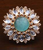 Kundan, CZ and Stone Embellished Adjustable Designer Finger Ring 216EDFR18