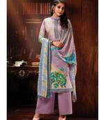 Light Lavender Cotton Designer Party Wear Suit