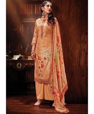 Cream Cotton Designer Party Wear Suit 1