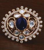 Kundan, CZ and Stone Embellished Adjustable Designer Finger Ring 216EDFR41