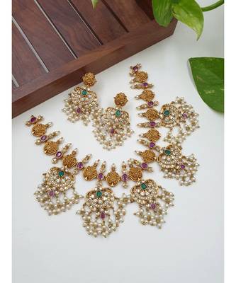 Amazing matte guthapusaloo necklace with earrings 3