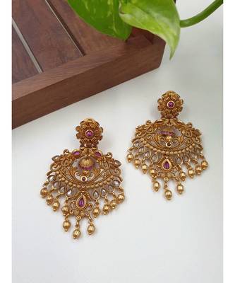 Grand matte chandbali necklace with earrings 2