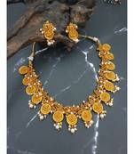 Beautiful matte finish kasu necklace with earrings