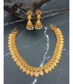 Kasu designer multi stone matte finish necklace with earrings