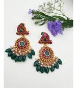 Grand kemp stone pearl choker with earrings