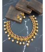 Peacock designer matte necklace with earrings