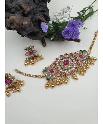 Amazing multi stone mini choker with earrings 1