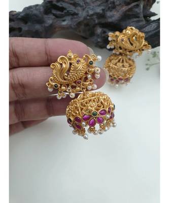 Elegant peacock designer matte jumkha 1