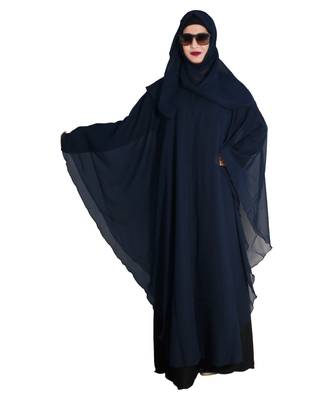 Blue embroidered nida abaya 1