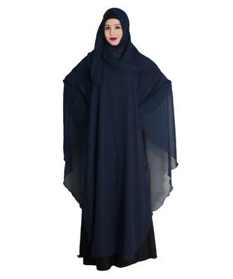 Blue embroidered nida abaya 4