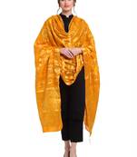 Yellow Banarasi Woven Dupatta