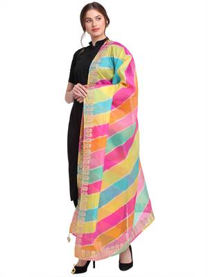Multicolor Leheriya Cotton Dupatta 1