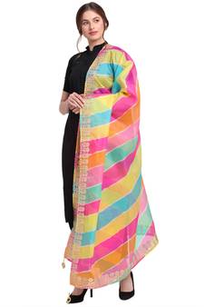 Multicolor Leheriya Cotton Dupatta
