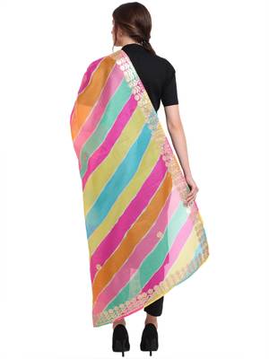 Multicolor Leheriya Cotton Dupatta 2