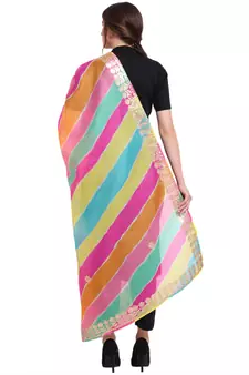 Multicolor Leheriya Cotton Dupatta