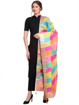 Multicolor Leheriya Cotton Dupatta 3